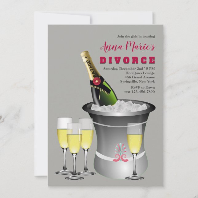 Invitación del divorcio de la celebración de (Anverso)