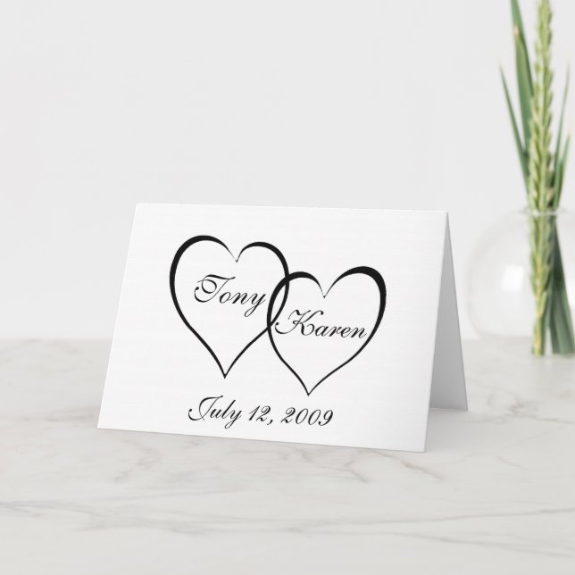 Invitación del doble del corazón de la boda (Anverso)