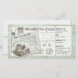 Invitación del documento de embarque de la maleta