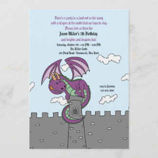 Invitación del dragón de los cuentos de hadas