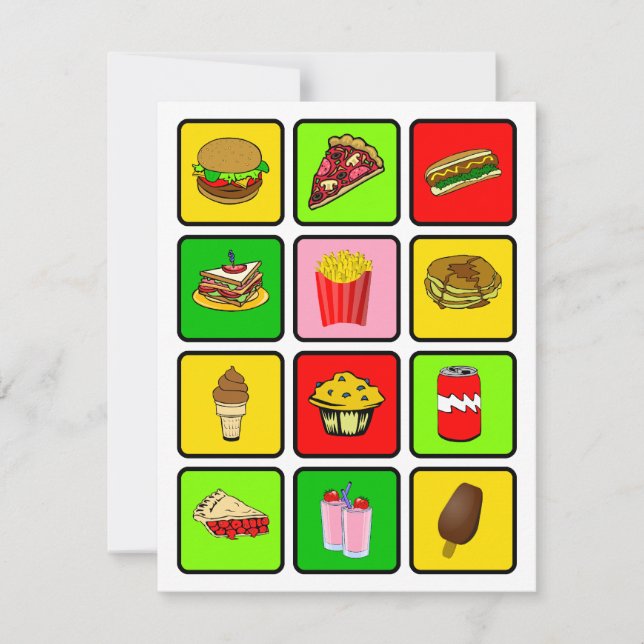 Invitación del drogadicto de los alimentos de (Anverso)