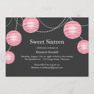 Invitación del dulce 16 de la linterna del fiesta