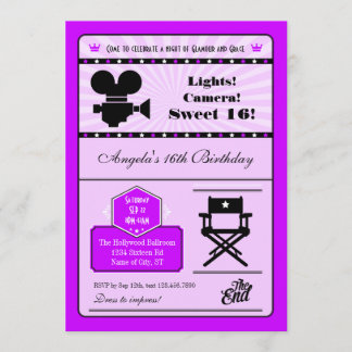 Invitación del dulce 16 de la película de