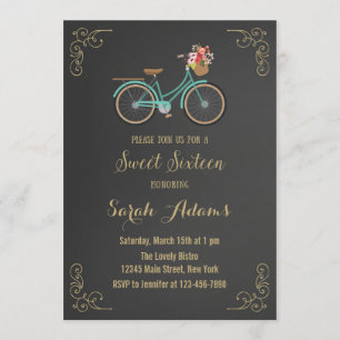 Invitación del dulce dieciséis de la pizarra de la