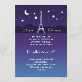 Invitación del dulce dieciséis de la torre Eiffel