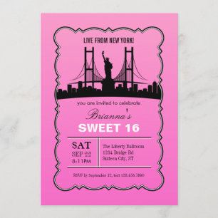 Invitación del dulce dieciséis de Nueva York