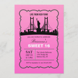 Invitación del dulce dieciséis de Nueva York