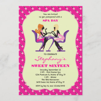 Invitación del dulce dieciséis del balneario de la
