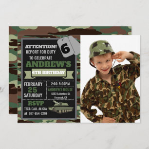 Invitación del ejército fotográfico, cumpleaños mi