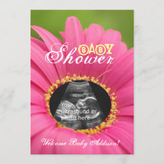 Invitación Del "El ultrasonido Baby Shower niño de flor" del