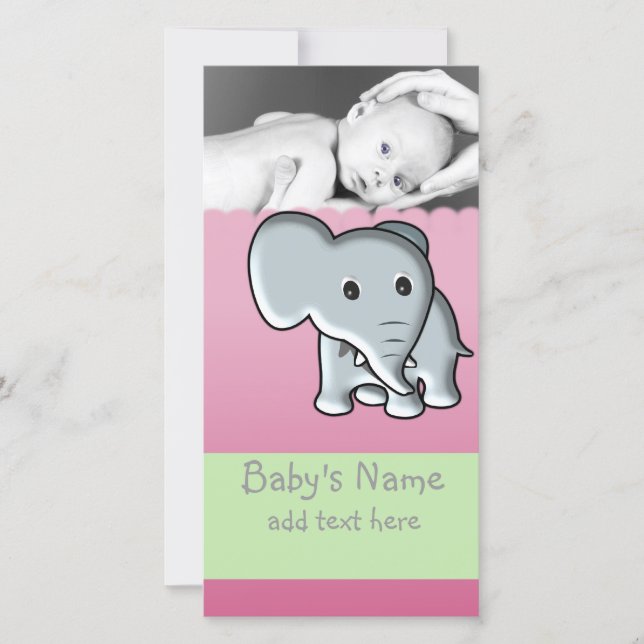 Invitación del elefante bebé (Anverso)