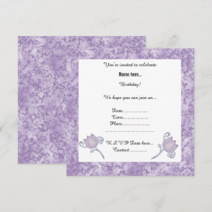 INVITACIÓN DEL ELEGANTE PARTIDO LILAC MARBLE TULIP