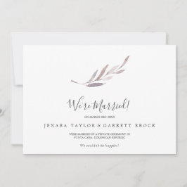 Invitación del Elopement de la vegetación de invie