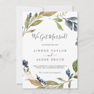 Invitación del Elopement de la vegetación del otoñ