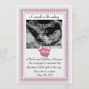 Invitación del embarazo con la foto del sonogram