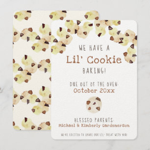 Invitación del embarazo de la cookie de color agua