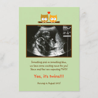 Invitación del embarazo de la foto de búhos