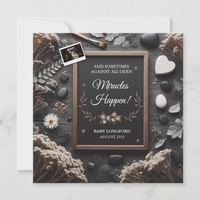 Invitación del embarazo en Boho | Los milagros ocu (Anverso)