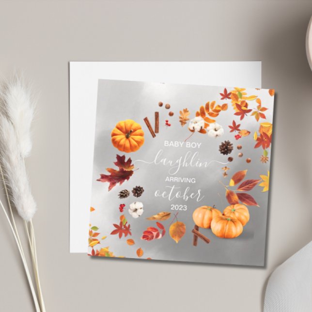 Invitación del embarazo en caída (Autumn Pregnancy Announcement)