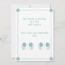 invitación del embarazo en dos corazones