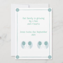 invitación del embarazo en dos corazones