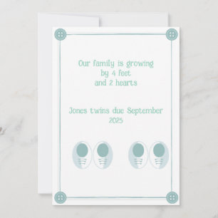 invitación del embarazo en dos corazones