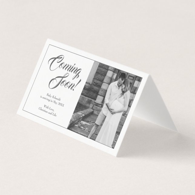 Invitación del embarazo en estilo clásico (Anverso)