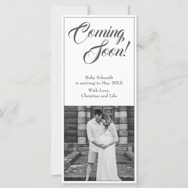 Invitación del embarazo en estilo clásico (Anverso)