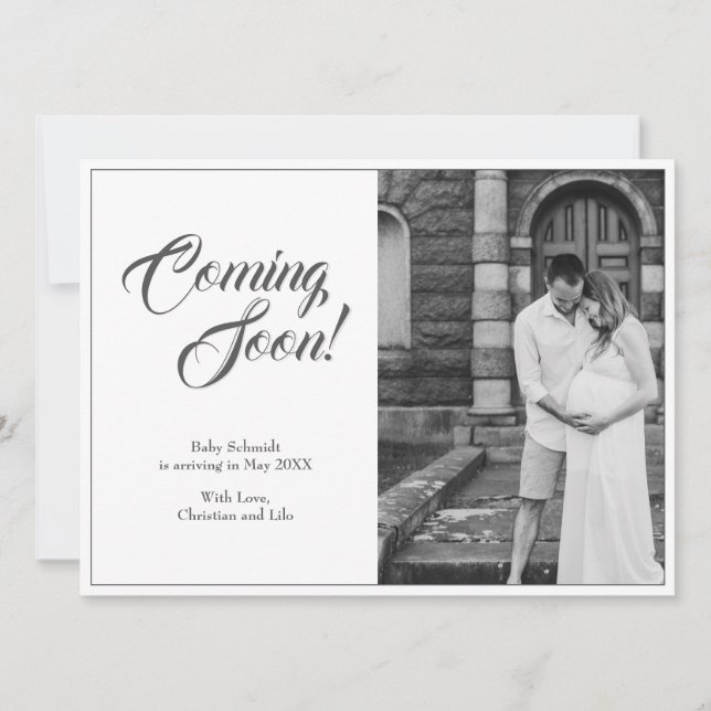 Invitación del embarazo en estilo clásico (Anverso)