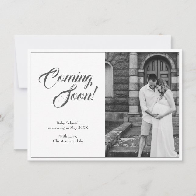 Invitación del embarazo en estilo clásico (Anverso)