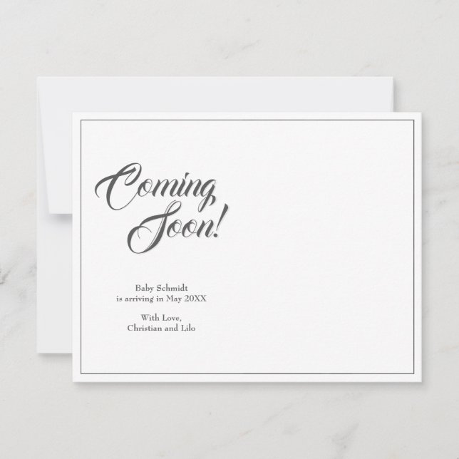 Invitación del embarazo en estilo clásico (Anverso)