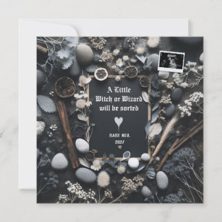 Invitación del embarazo negro boho | Revelación de