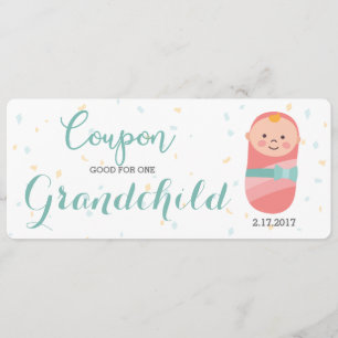 Invitación del embarazo Niña Verde azulada Coral