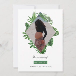 Invitación del embarazo por acuarela tropical