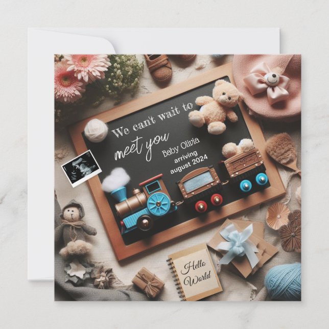 Invitación del embarazo tema de los medios sociale (Anverso)