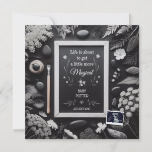 Invitación del embarazo Tema del Boho negro