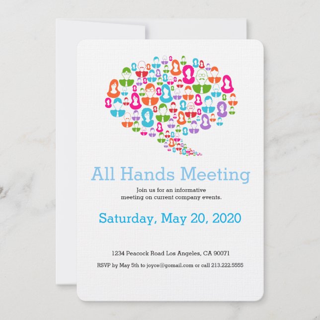 Invitación del equipo de comunicación sobre burbuj (Anverso)