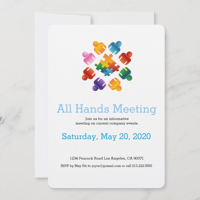 Invitación del equipo del rompecabezas (Anverso)