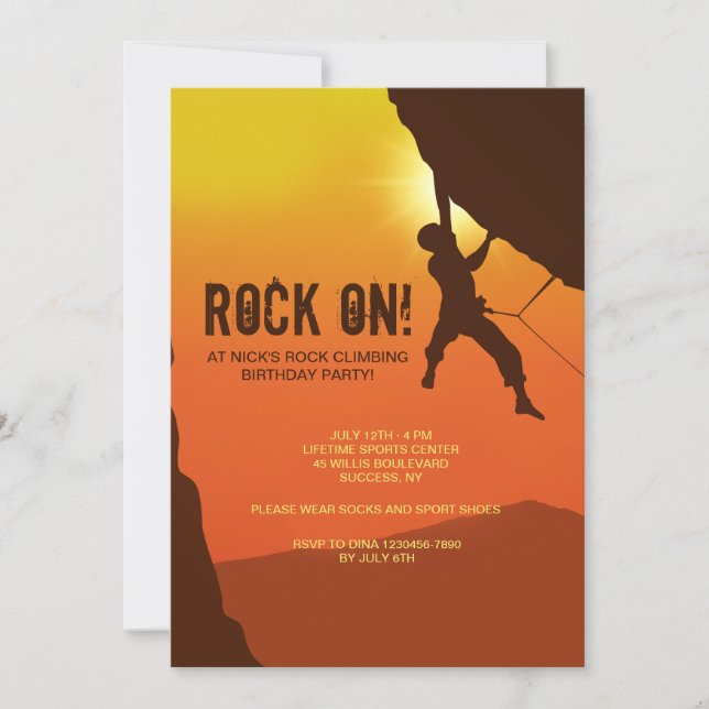Invitación del escalador de rock (Anverso)