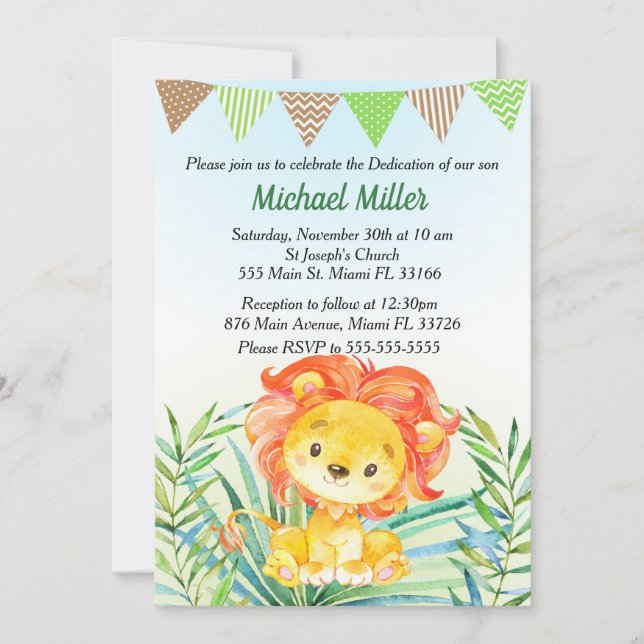 Invitación del esmero del bebé de la acuarela de (Anverso)