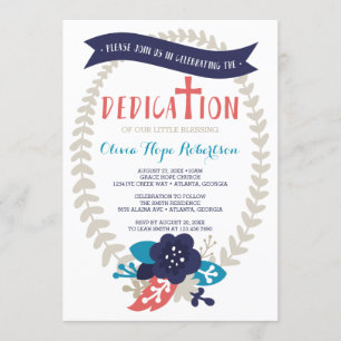 Invitación del esmero del bebé, floral,