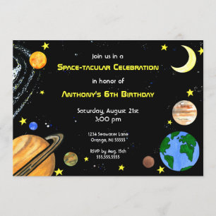 Invitación del espacio exterior de la diversión