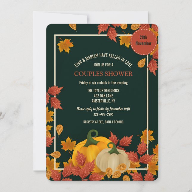 Invitación del esplendor de otoño (Anverso)