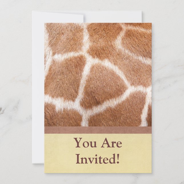 Invitación del estampado de girafa (Anverso)