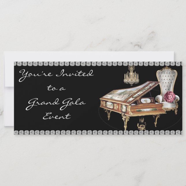 Invitación del evento de gala del piano de media (Anverso)
