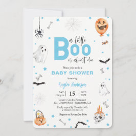 Invitación del fantasma de Baby Shower Blue de Hal