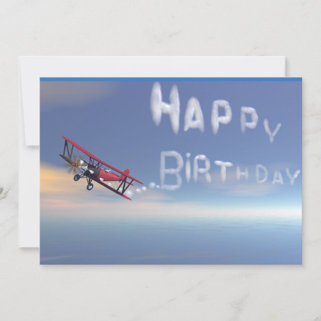 Invitación del feliz cumpleaños de Skywriter (Anverso)