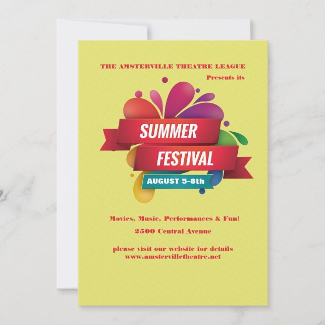 Invitación del Festival de Verano (Anverso)