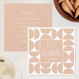 Invitación del Fiesta Apricot Beige moderno para e