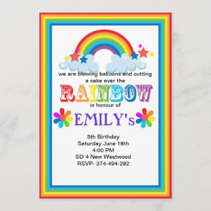 Invitación del fiesta arcoiris